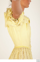  Photos Woman in Historical Civilian dress 1 19th century Historical Clothing upper body yellow dress 0013.jpg